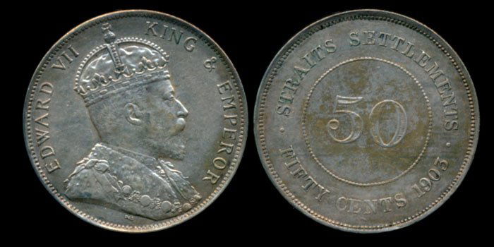 Straits Settlements KEVII 50c 1903 EF-AU (1 of 1)