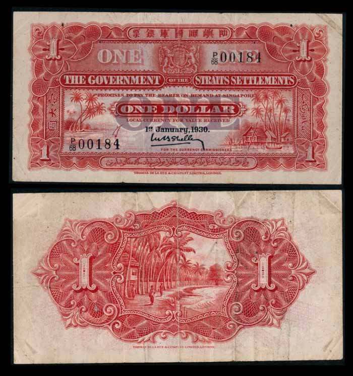 Straits Settlements $1 1930 AVF (1 of 1)