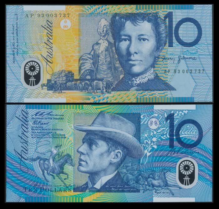 Australia $10 1993-94 & stamps (1 of 1)