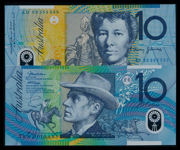 2 Australia $10 2003 AC AD 03 555555 AU-UNC (1 of 1)