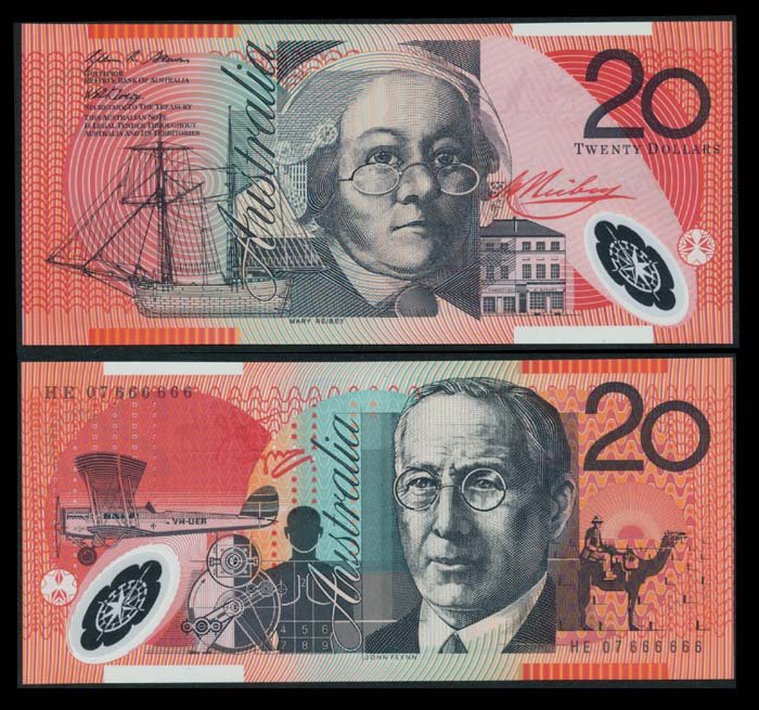 Australia $20 2007 HE 07 666666 AU-UNC (1 of 1)