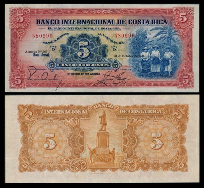 Costa 5 Colones 1936 GVF (1 of 1)
