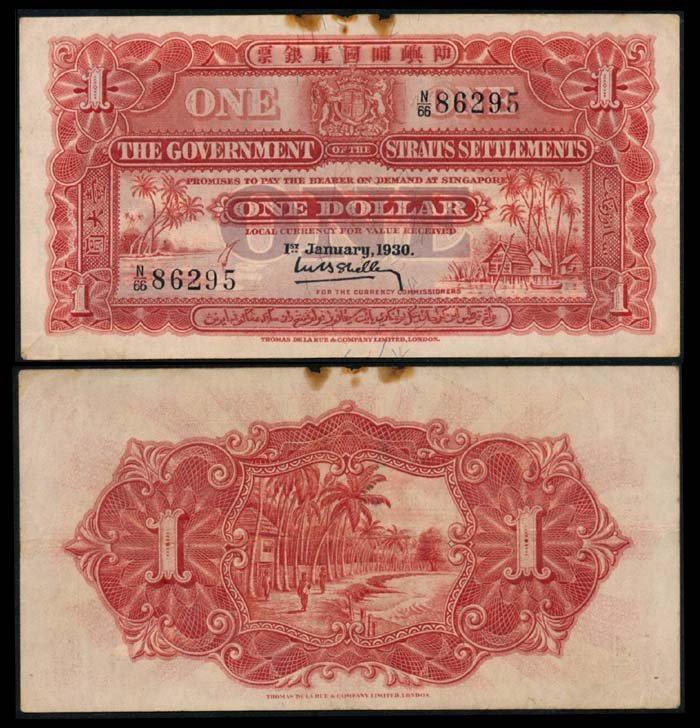 Straits Settlements $1 1930 VF (1 of 1)