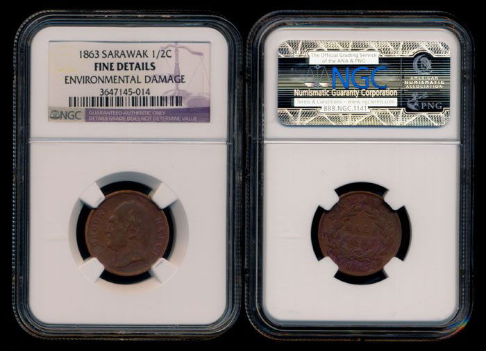 Sarawak J Brooke 1/2c 1863 NGC (1 of 1)