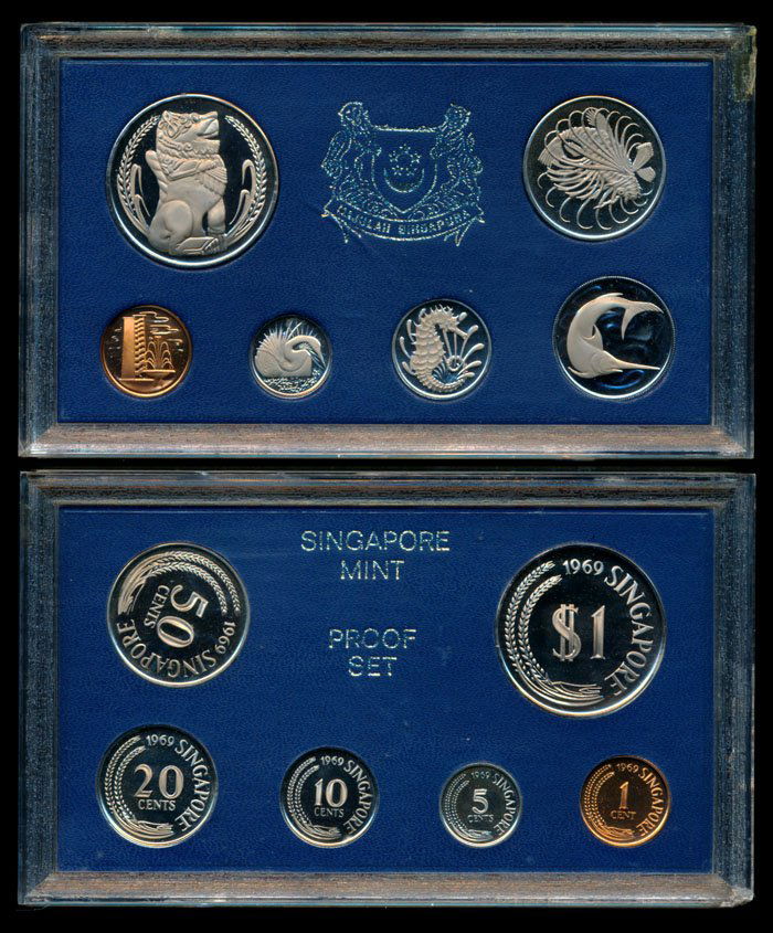 6 Singapore 1c-$1 1969 proofs (1 of 1)