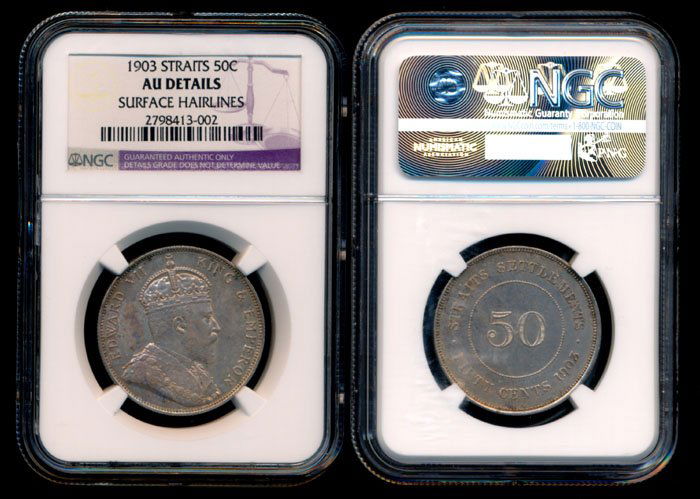 Straits Settlements KEVII 50c 1903 NGC (1 of 1)