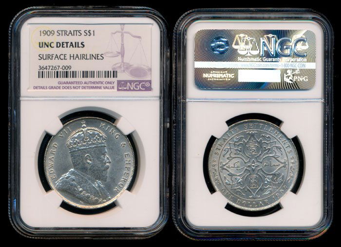 Straits Settlements KEVII $1 1909 NGC (1 of 1)