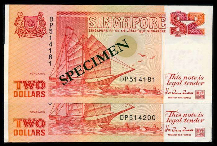 Singapore 20x$2 1990 ship orange (1 of 1)