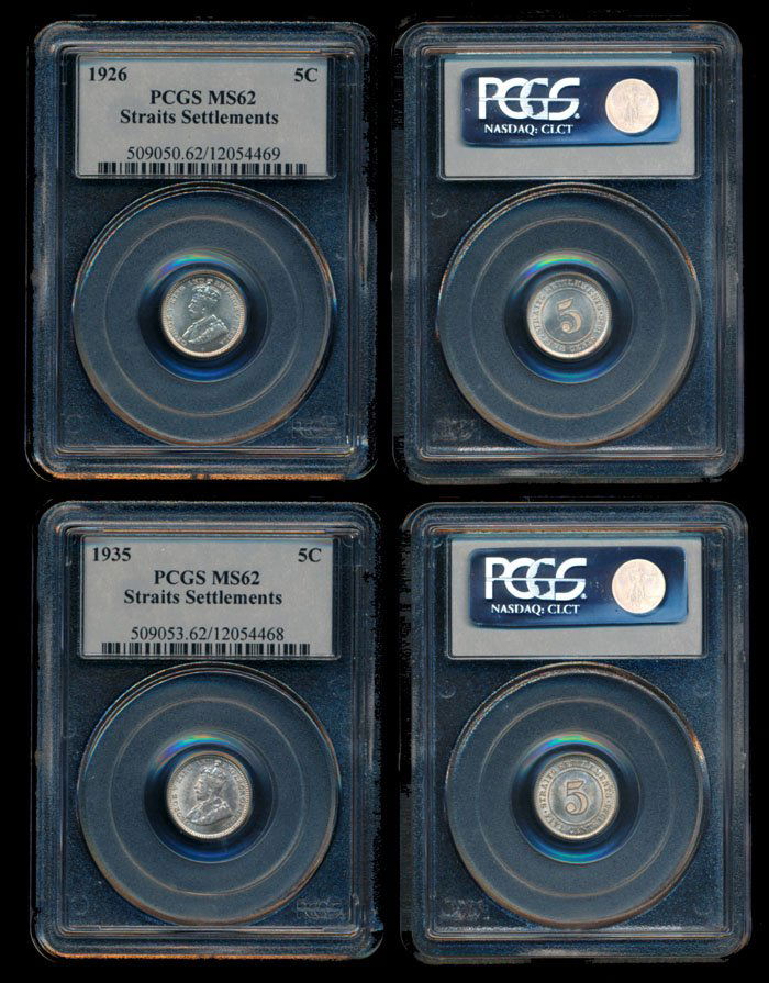 Straits Settlements KGV 2x5c 1926 1935 PCGS (1 of 1)