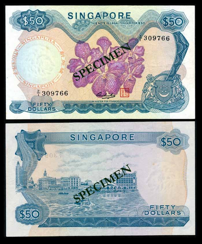 Singapore $50 1973 HSS w/seal replacement VF (1 of 1)