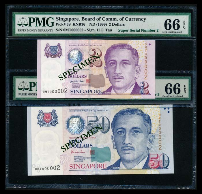 2 Singapore $2-$50 1999 HTT all 0MT 000002 (1 of 1)