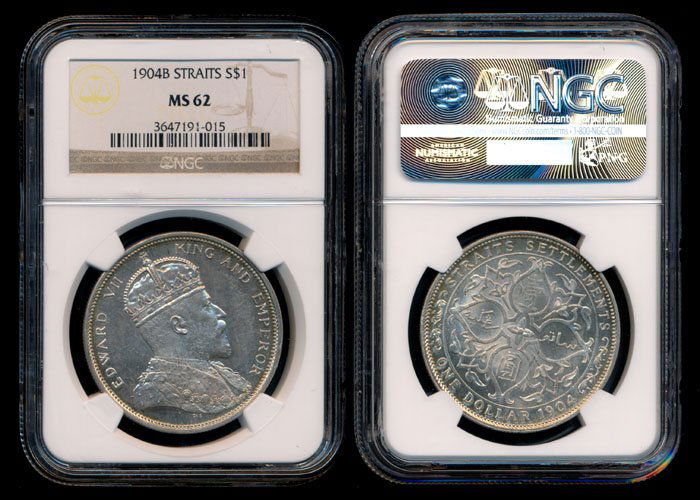 Straits Settlements KEVII $1 1904B  NGC MS62 (1 of 1)