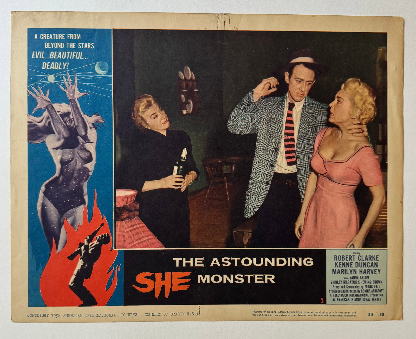 The Astounding She Monster 1958 Original Lobby Card Poster 11x14 AIP Vintage Film (1 of 5)