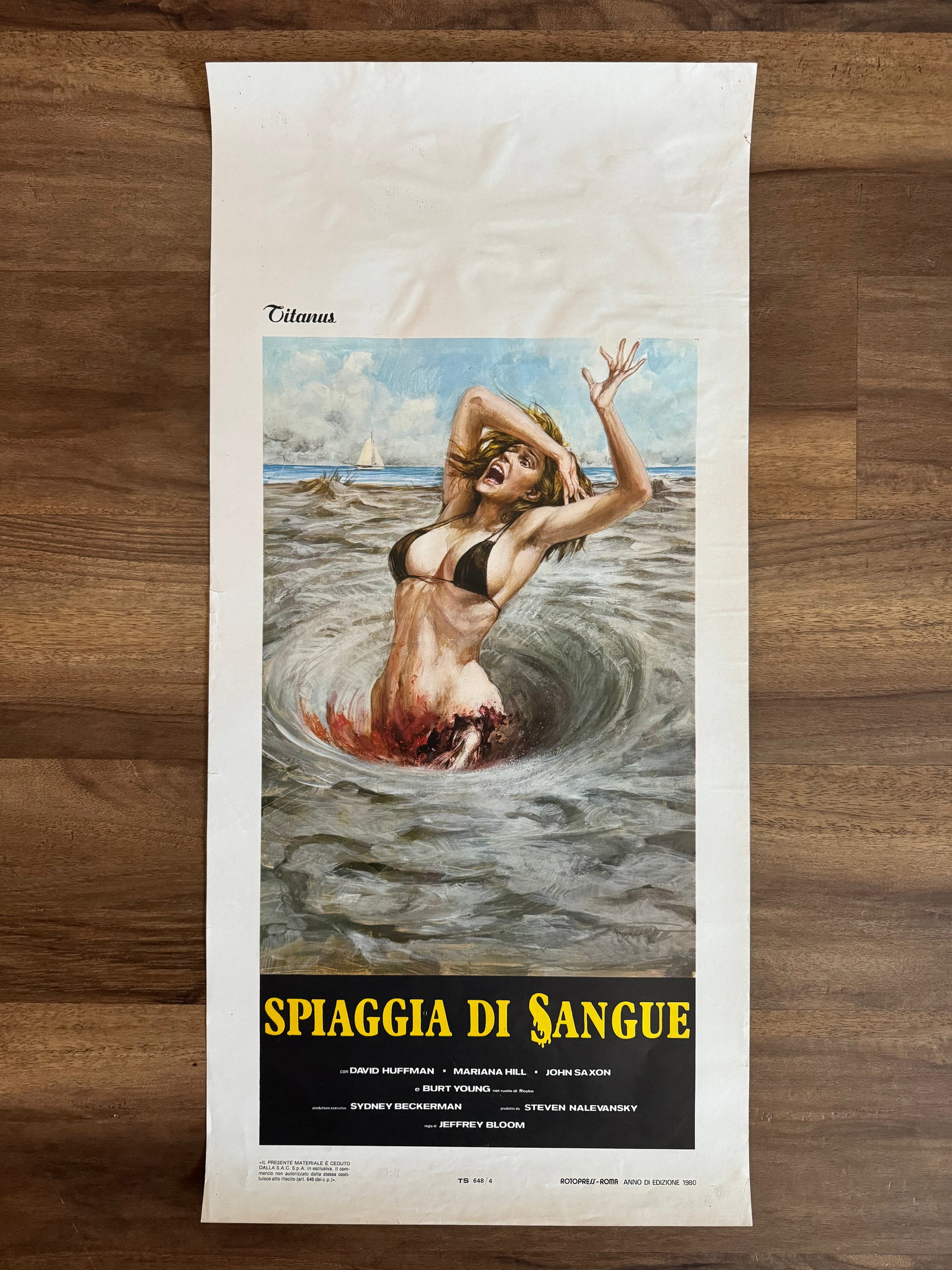 Blood Beach 1980 Italian Locandina Insert Poster 13x27.5 (1 of 6)