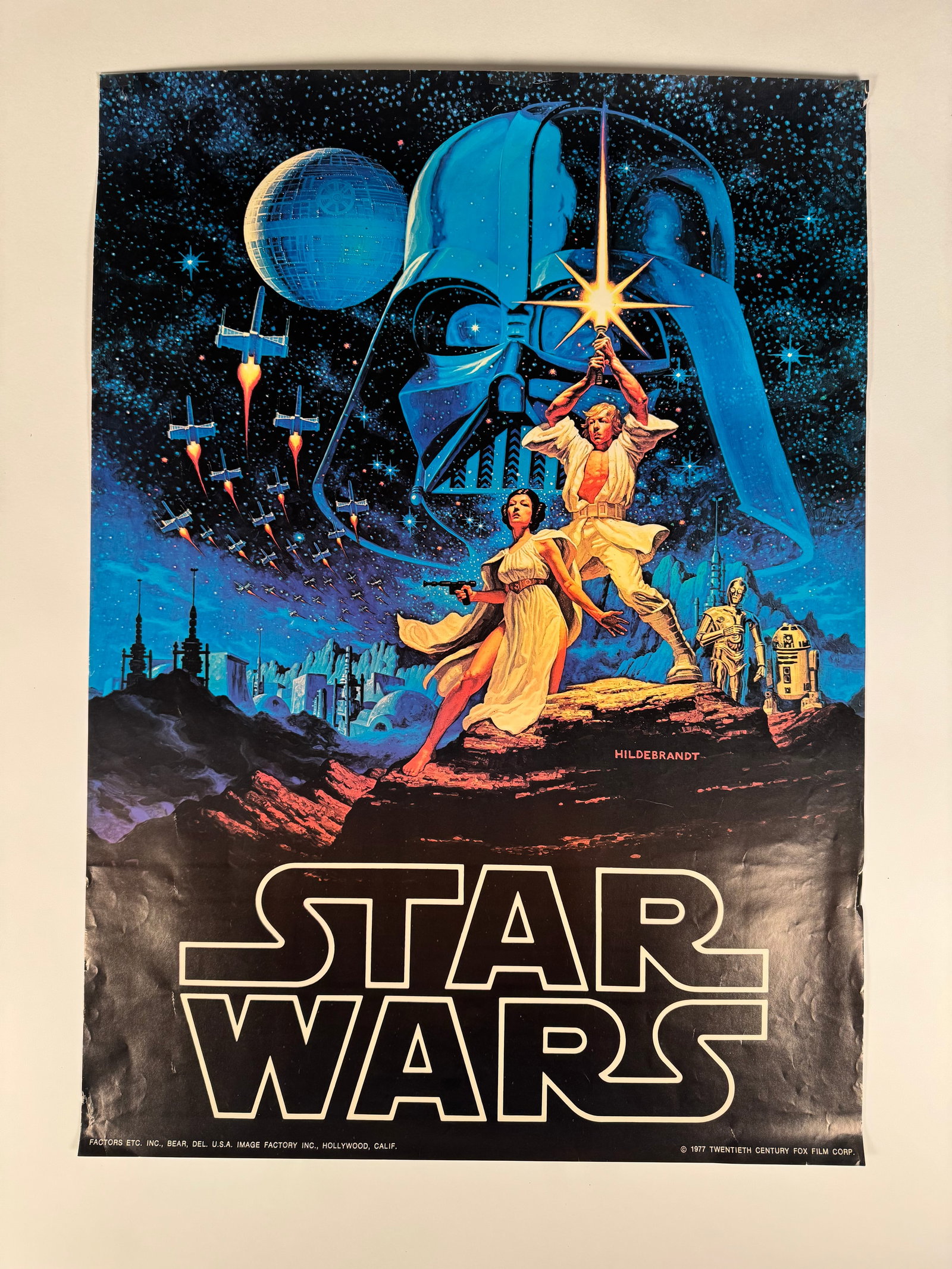 Star Wars 1977 A New Hope Original Unfolded Poster Hilderbrandt 20x28 Factors etc. (1 of 11)