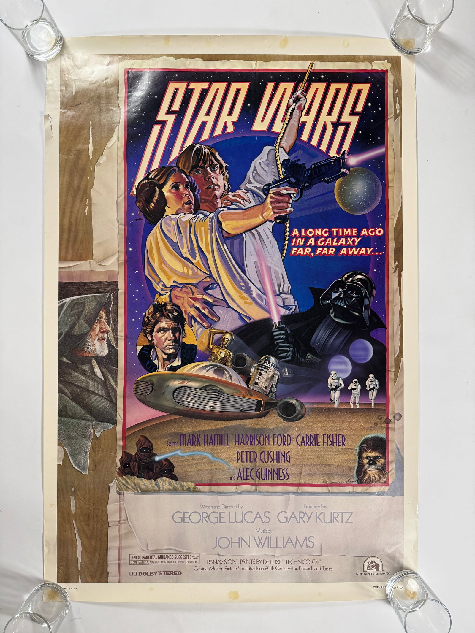 Star Wars 1977 Original Authentic Vintage 27x41 One Sheet Style D Unfolded Movie Poster (1 of 7)