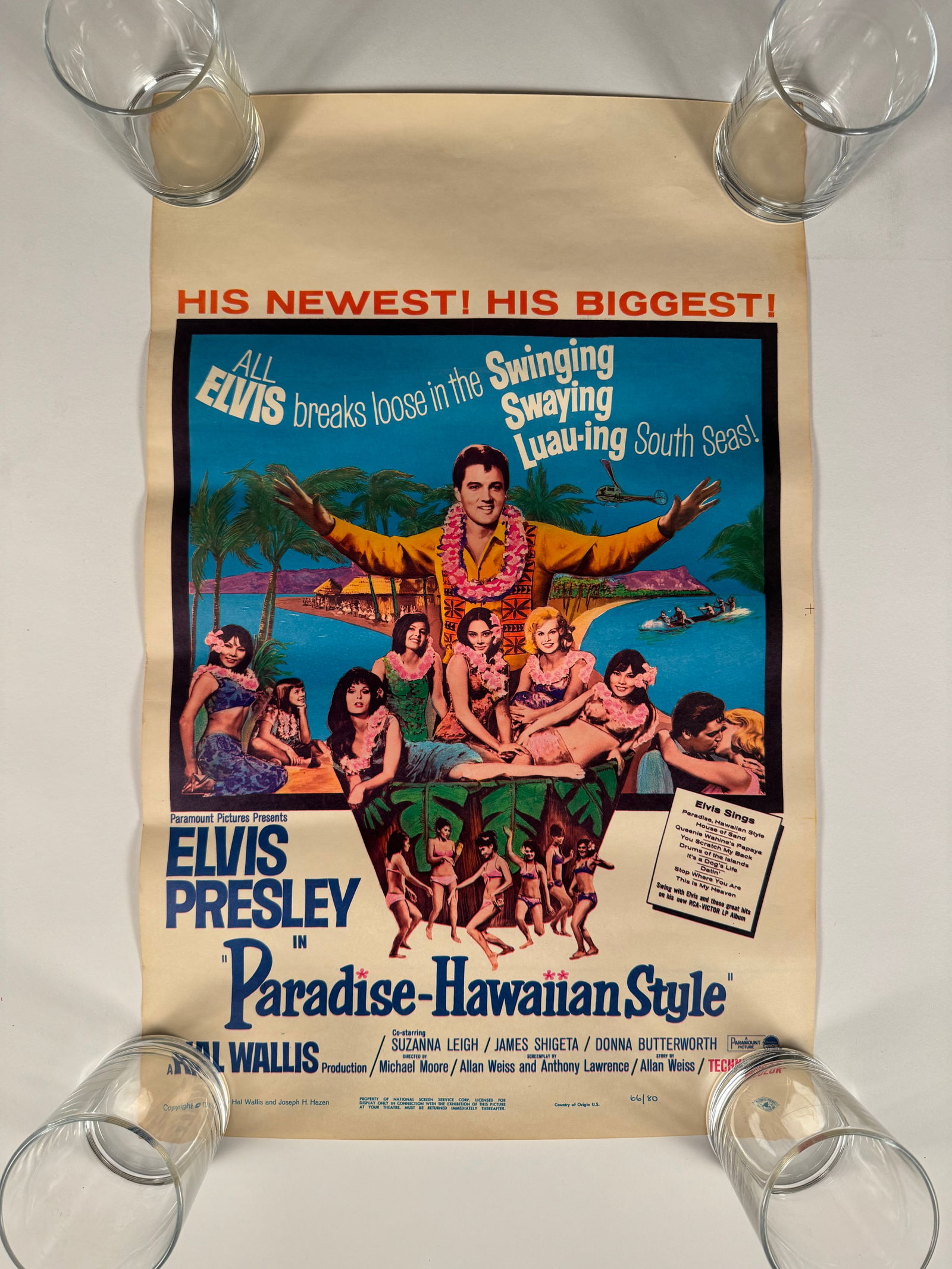 Elvis Presley Paradise Hawaii Style 1966 Original Window
