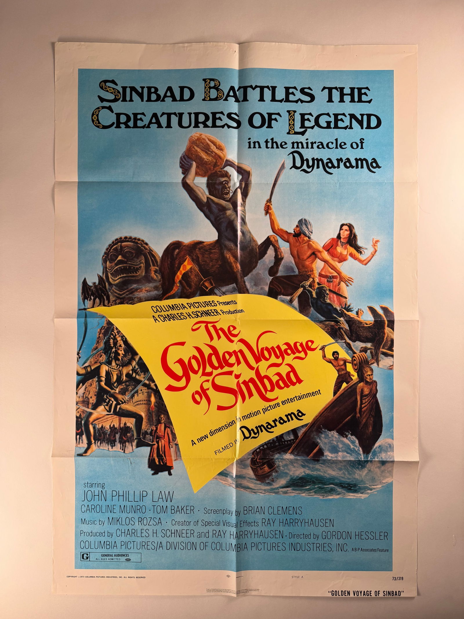 Golden Voyage of Sinbad - 1973 Original One Sheet Movie Poster 27x41 Vintage Ray Harryhausen Film (1 of 6)