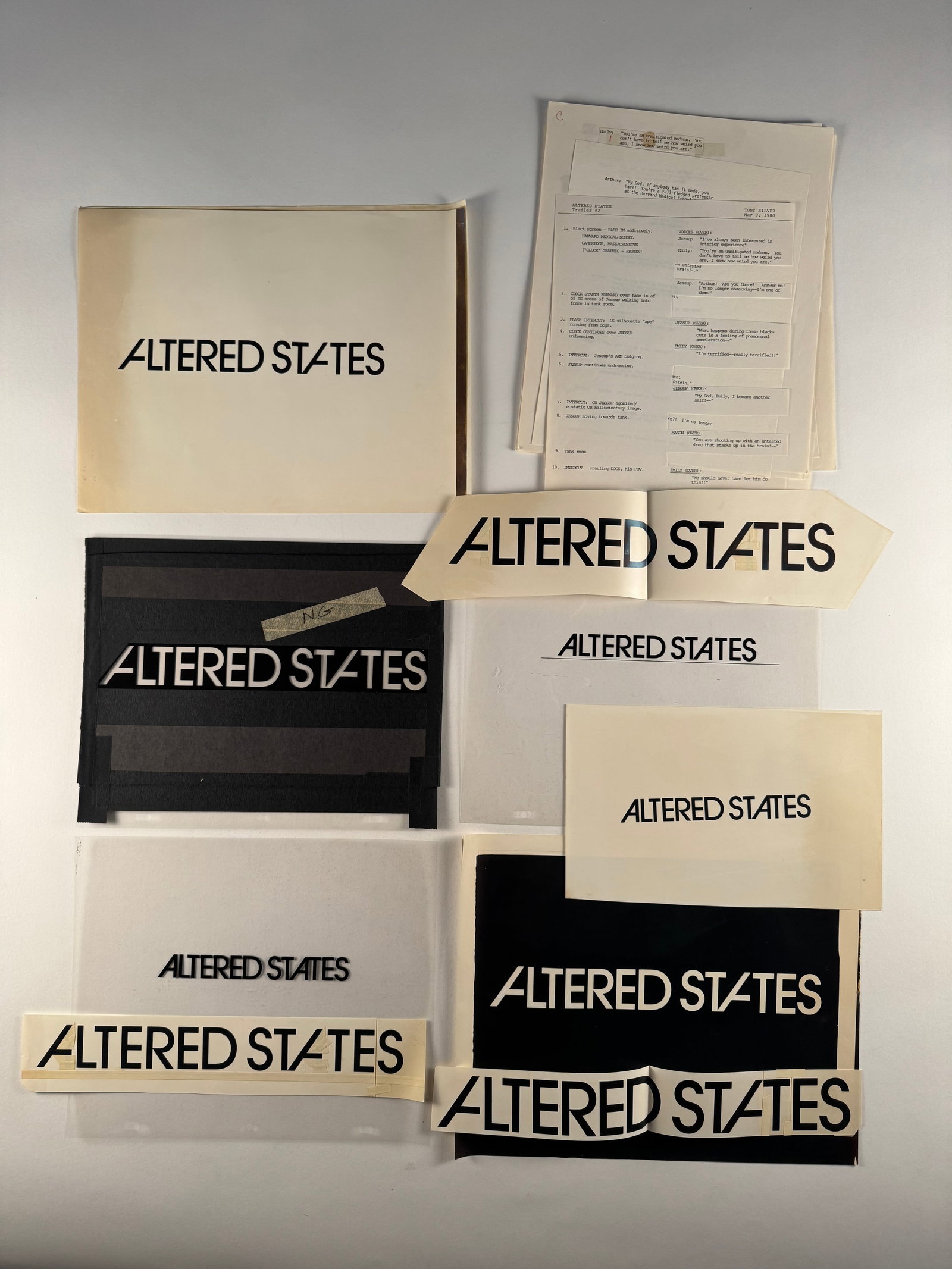 Altered States 1983 Ken Russell Original Production Title Treatment Design Assets Transparencies: These original production assets were part of the title sequences for Ken Russell's "Altered States" from 1983 starring William Hurt, Blair Brown, Bob Balaban, Charles Haid, and Drew Barrymore (in a s