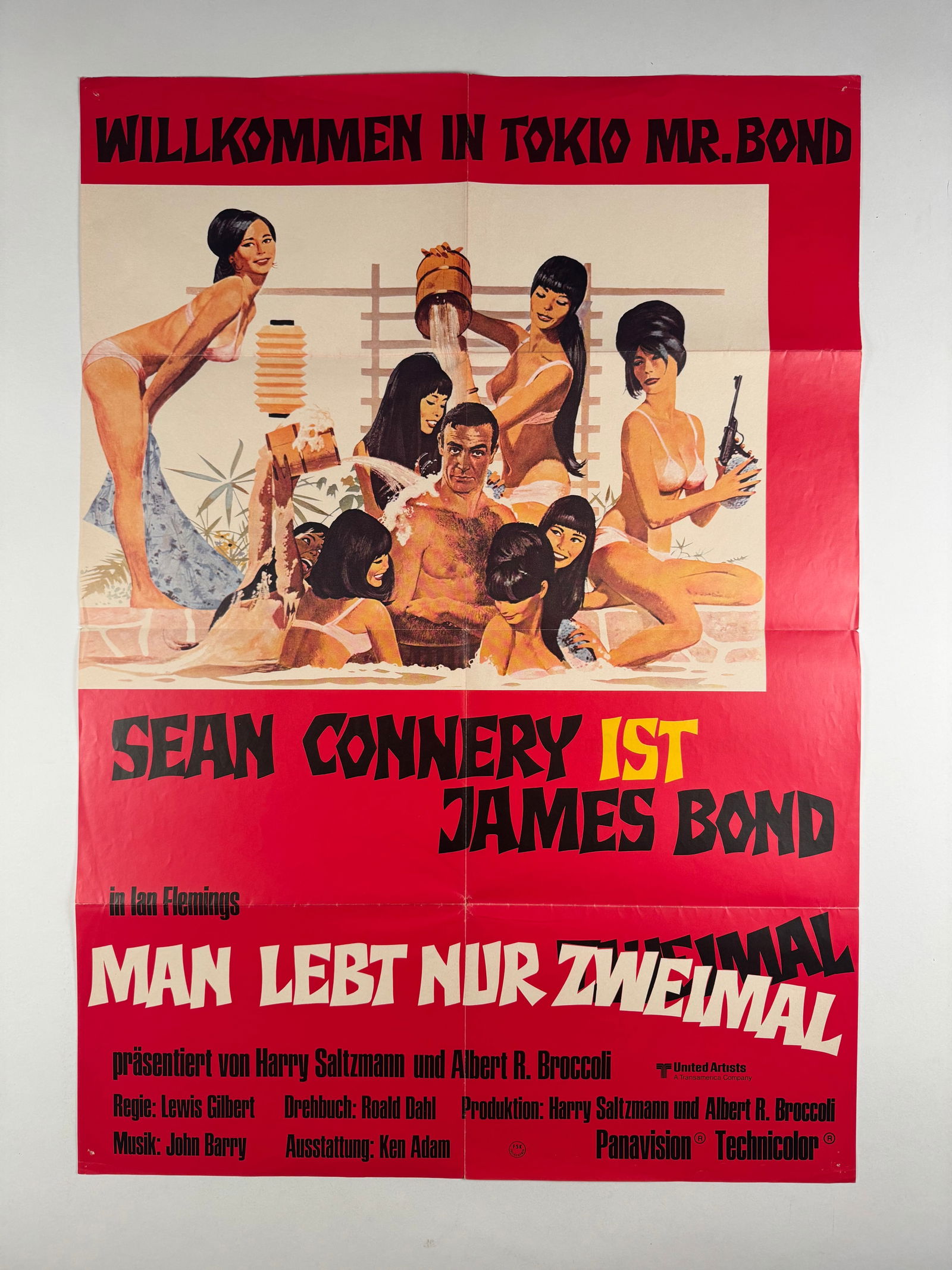 You Only Live Twice 1967 Folded German A1 Original Movie Poster RR1970s 23x33 (1 of 6)