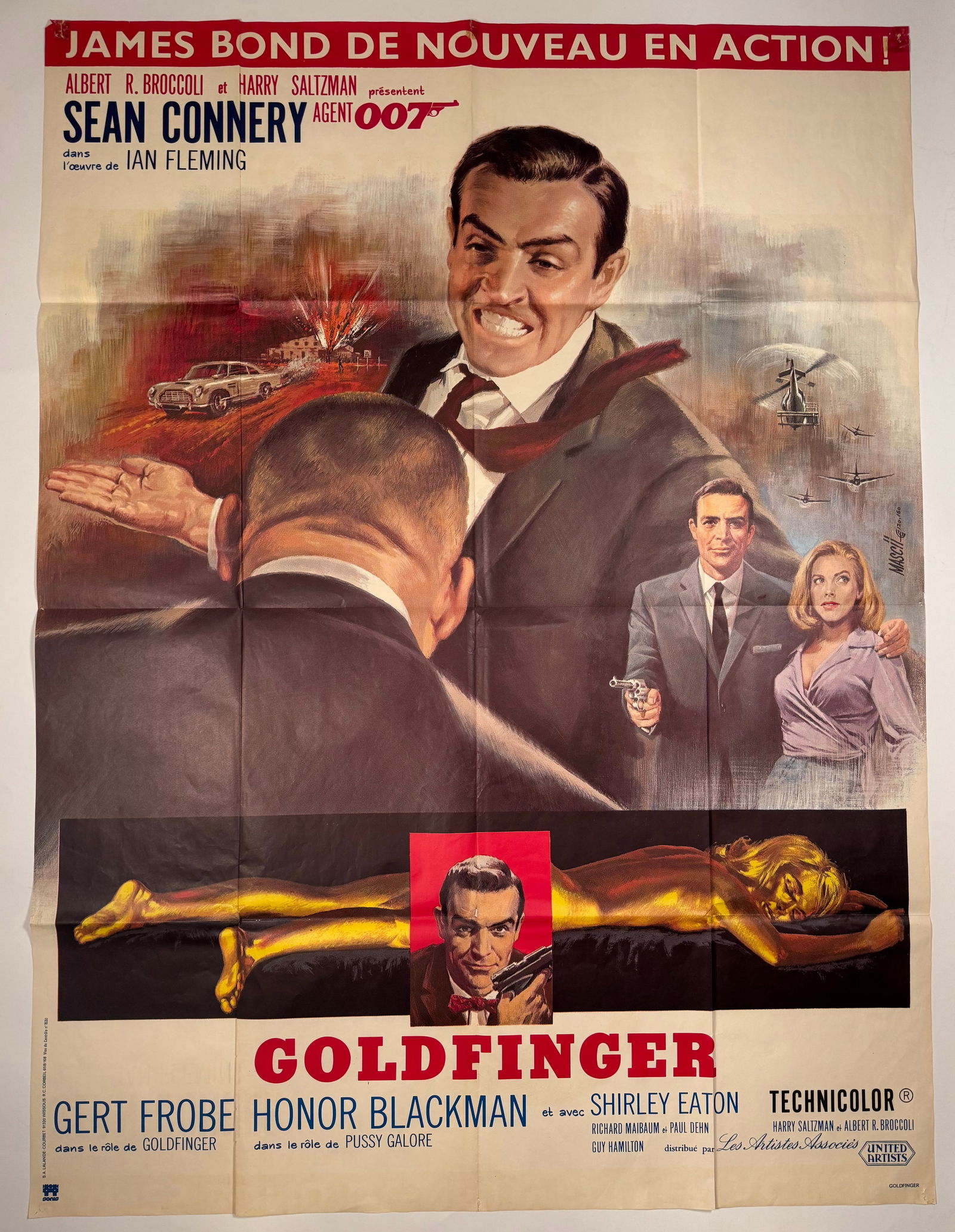 Goldfinger 1995 French 1p RARE Undated RR1980s Original Movie Poster 46x61 (1 of 7)