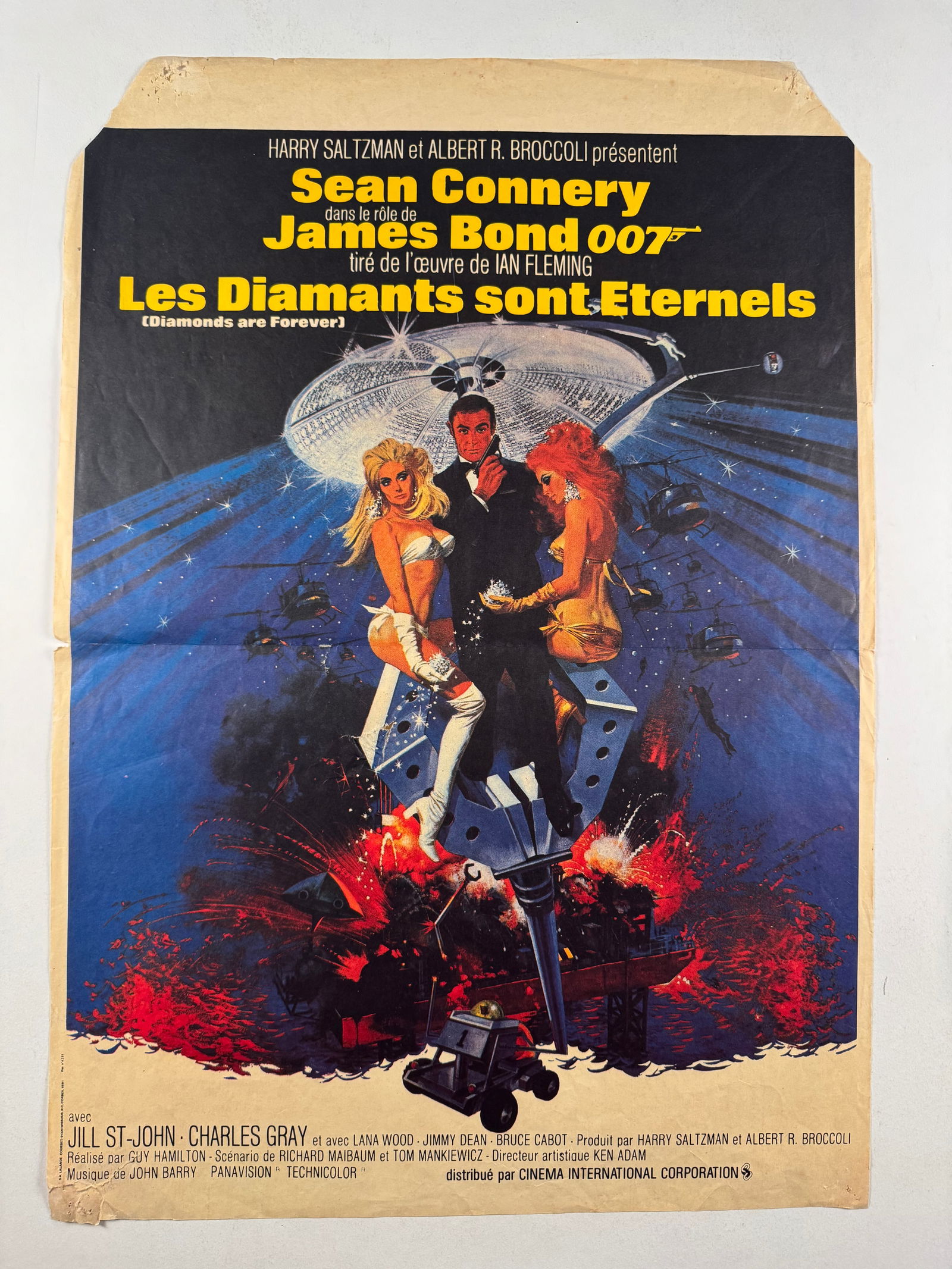 Diamonds Are Forever 1971 French Original Movie Poster 16x21 (1 of 6)
