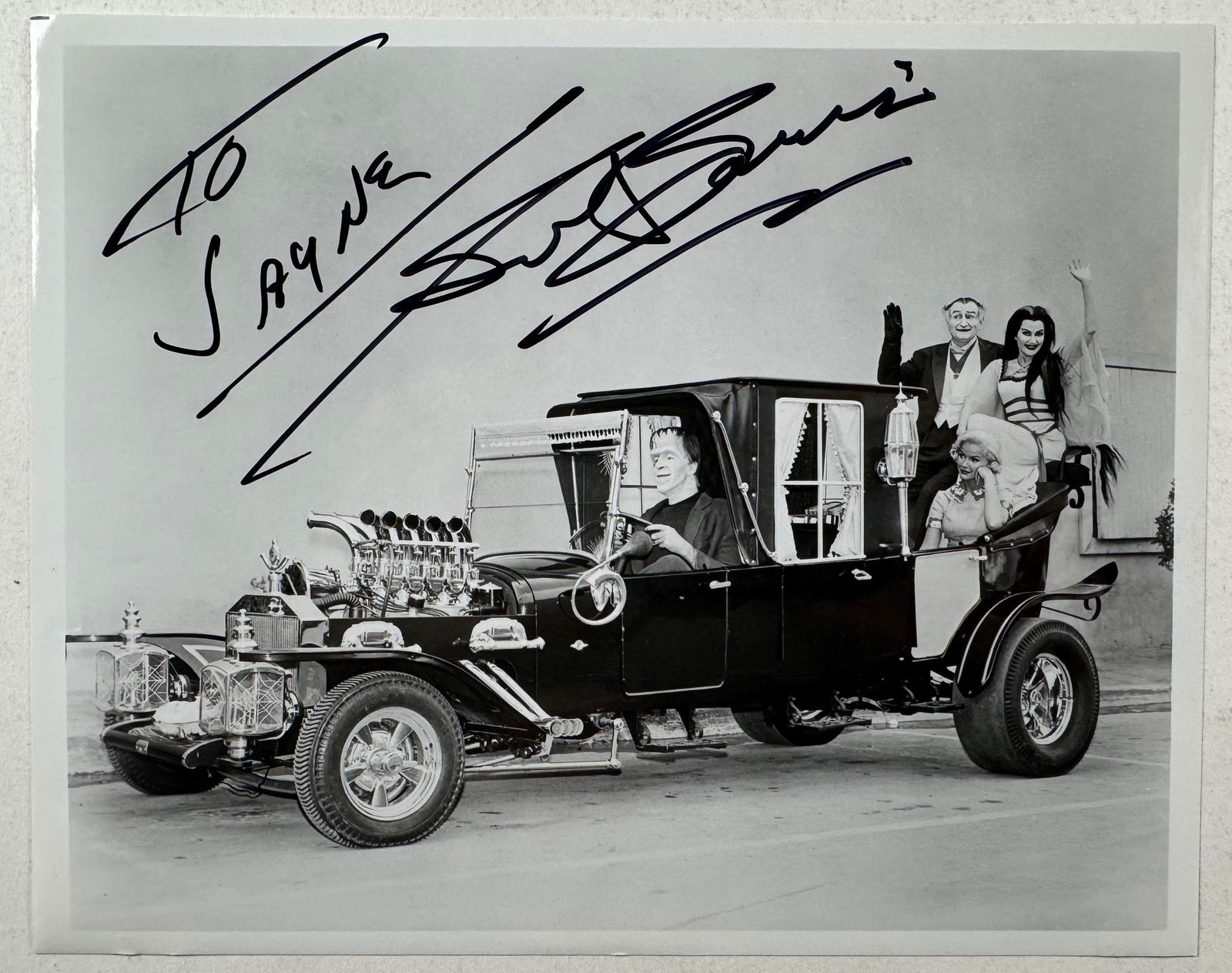 George Barris Autograph: eorge Barris (born George Salapatas; November 20, 1925 – November 5, 2015) was an American designer and builder of Hollywood custom cars. Barris designed and built the Hirohata Merc. Barris's compan