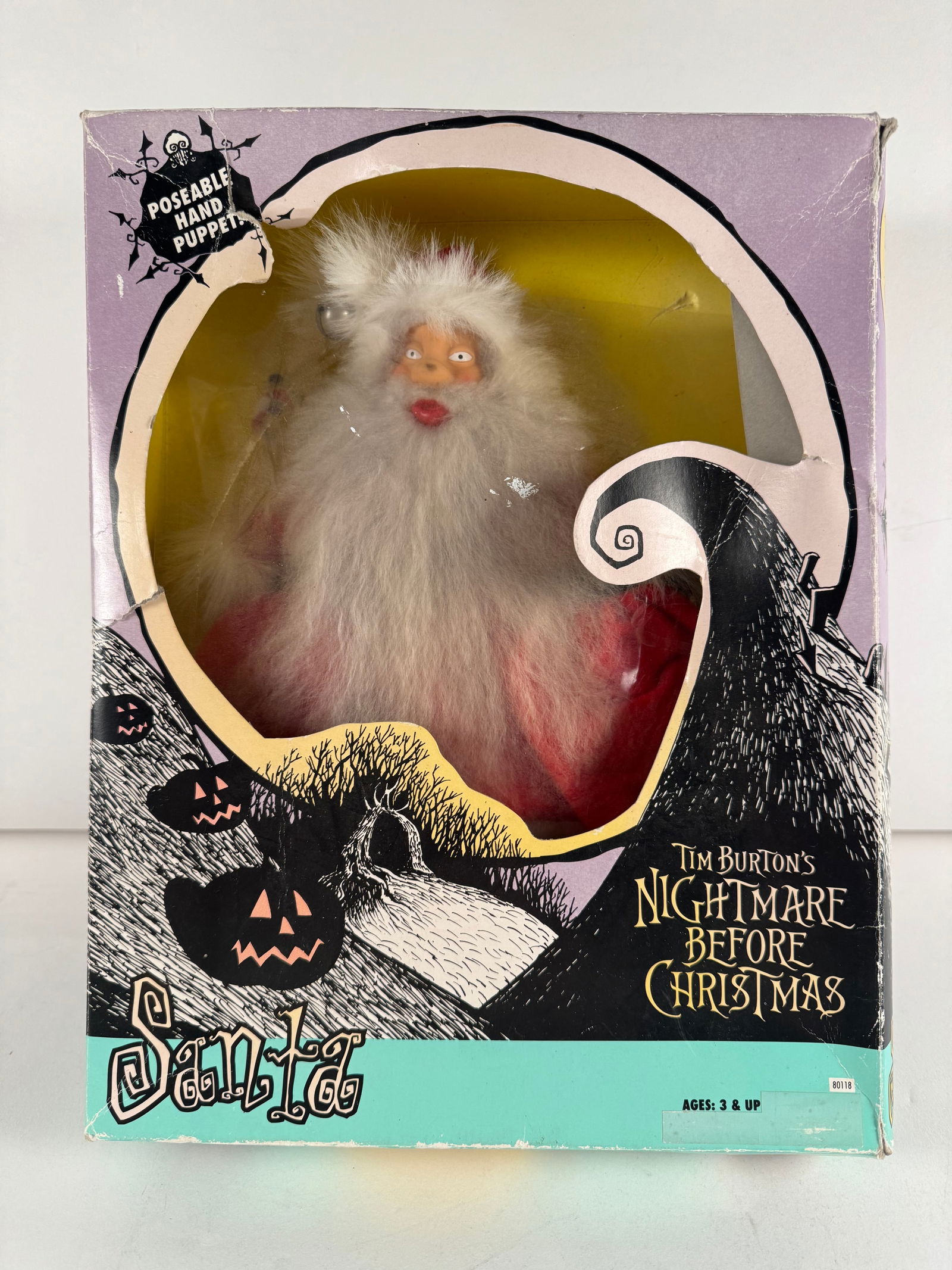 1993 Hasbro Tim Burton's Nightmare Before Christmas Vintage Santa Hand Puppet Figurine in Box (1 of 3)