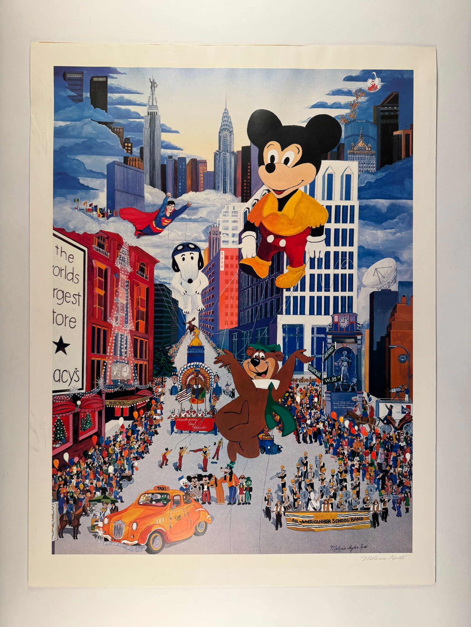 Melanie Taylor Kent Thanksgiving Day Parade (Rare Mickey Mouse) Pencil Signed (1 of 8)