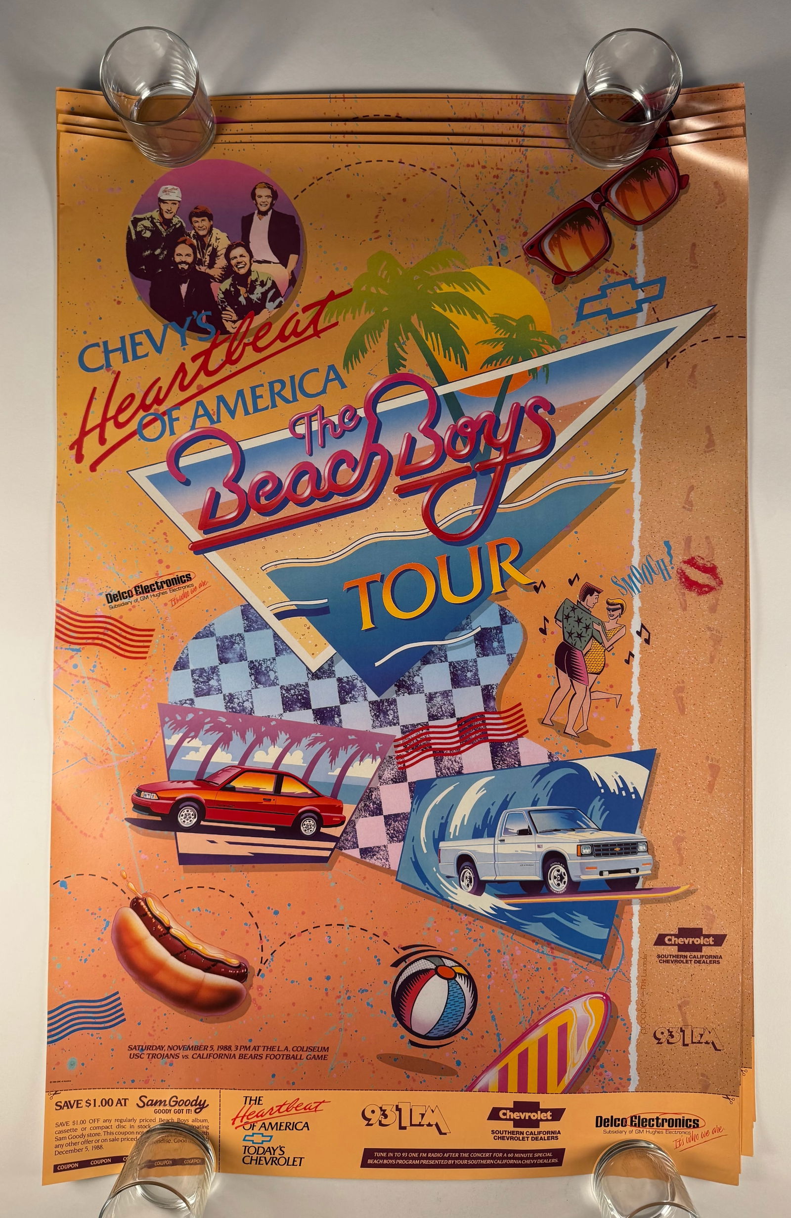 Lot of 5 Beach Boys 1988 Los Angeles Original Concert Posters 24x36 (1 of 6)