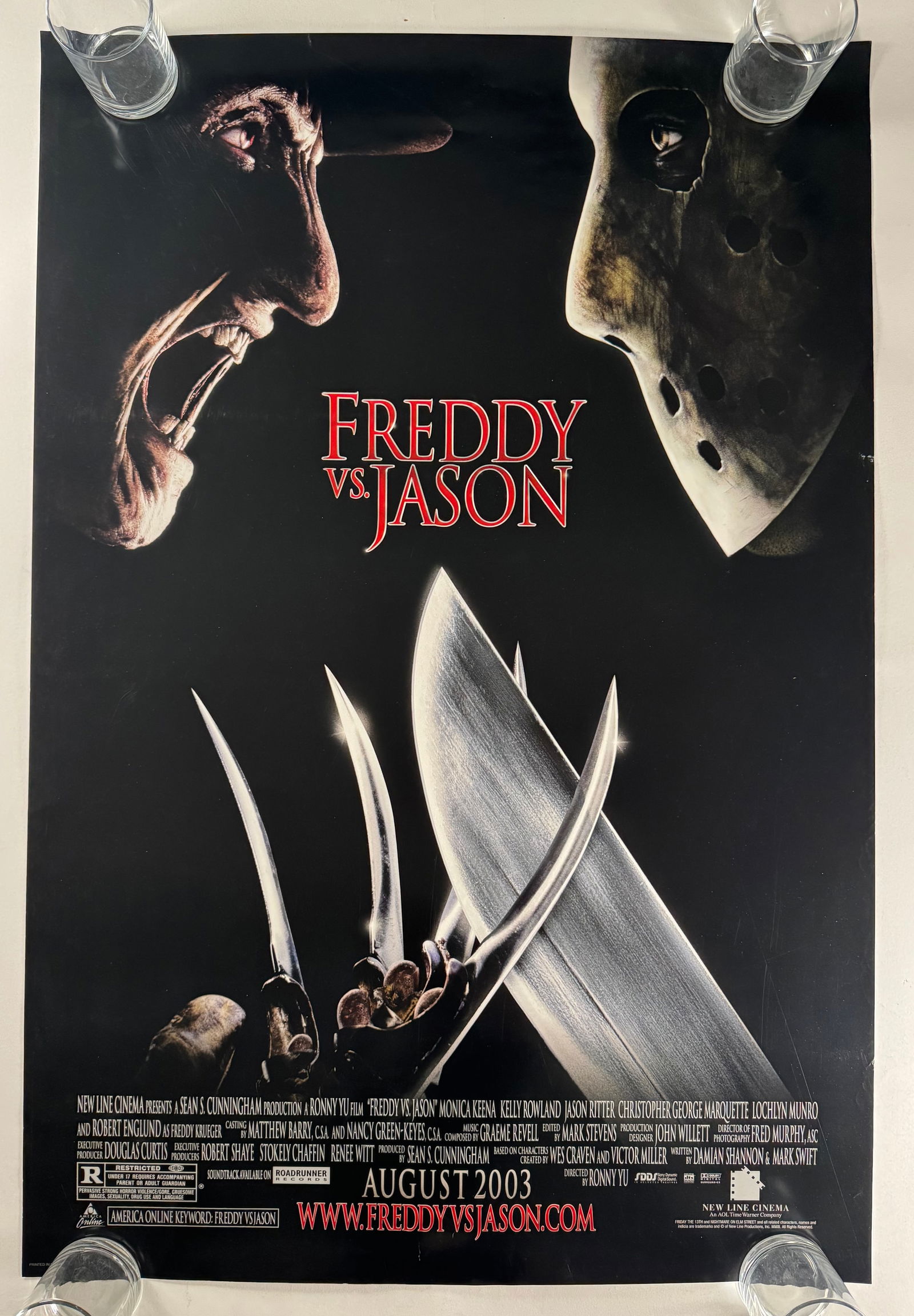 Freddy vs Jason 2003 Original Double Sided DSS One Sheet 27x40 Movie Poster Robert Englund (1 of 2)