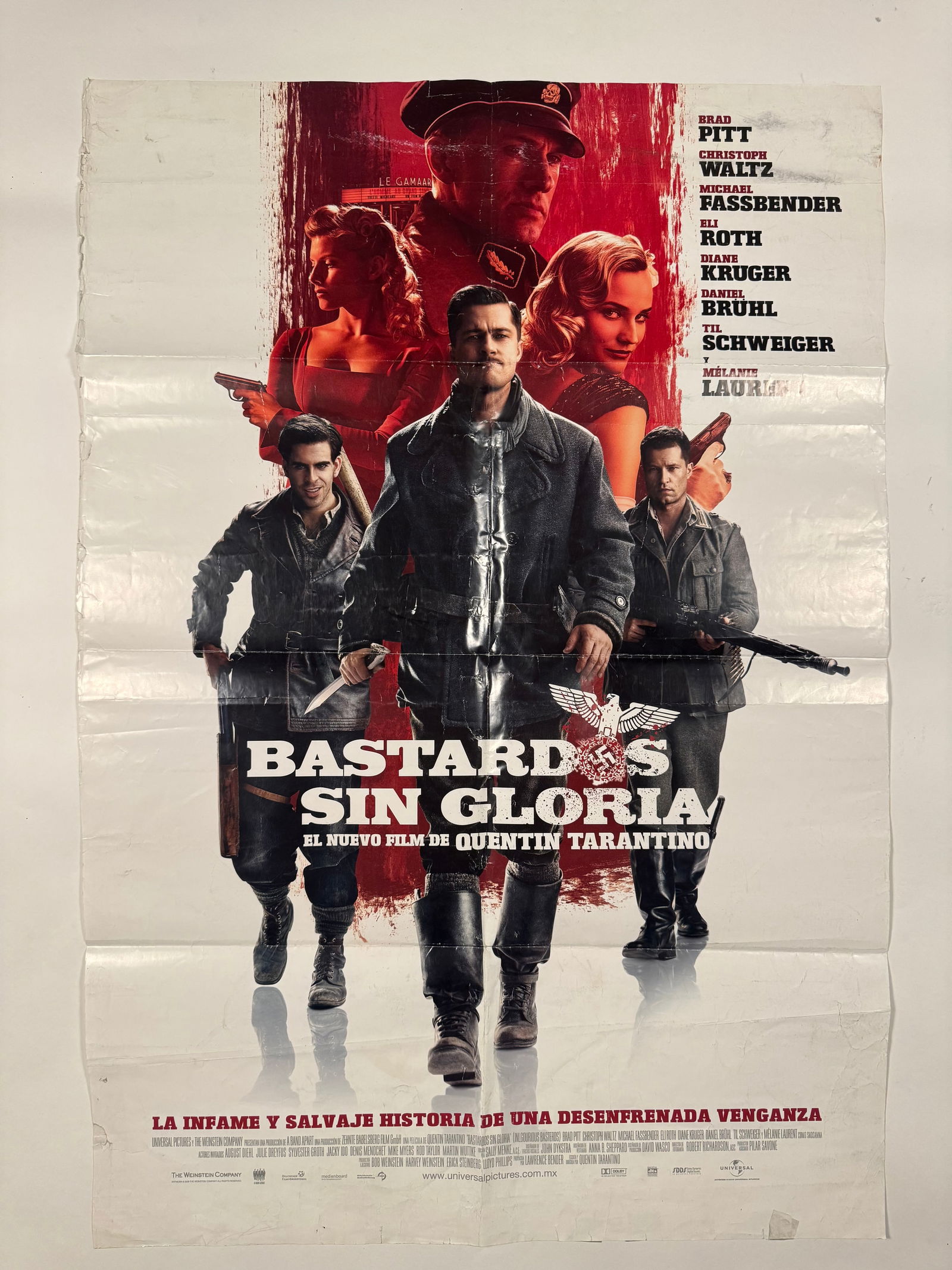 Inglourious Basterds 27x39 Original Spanish One Sheet Movie Poster Folded (1 of 7)