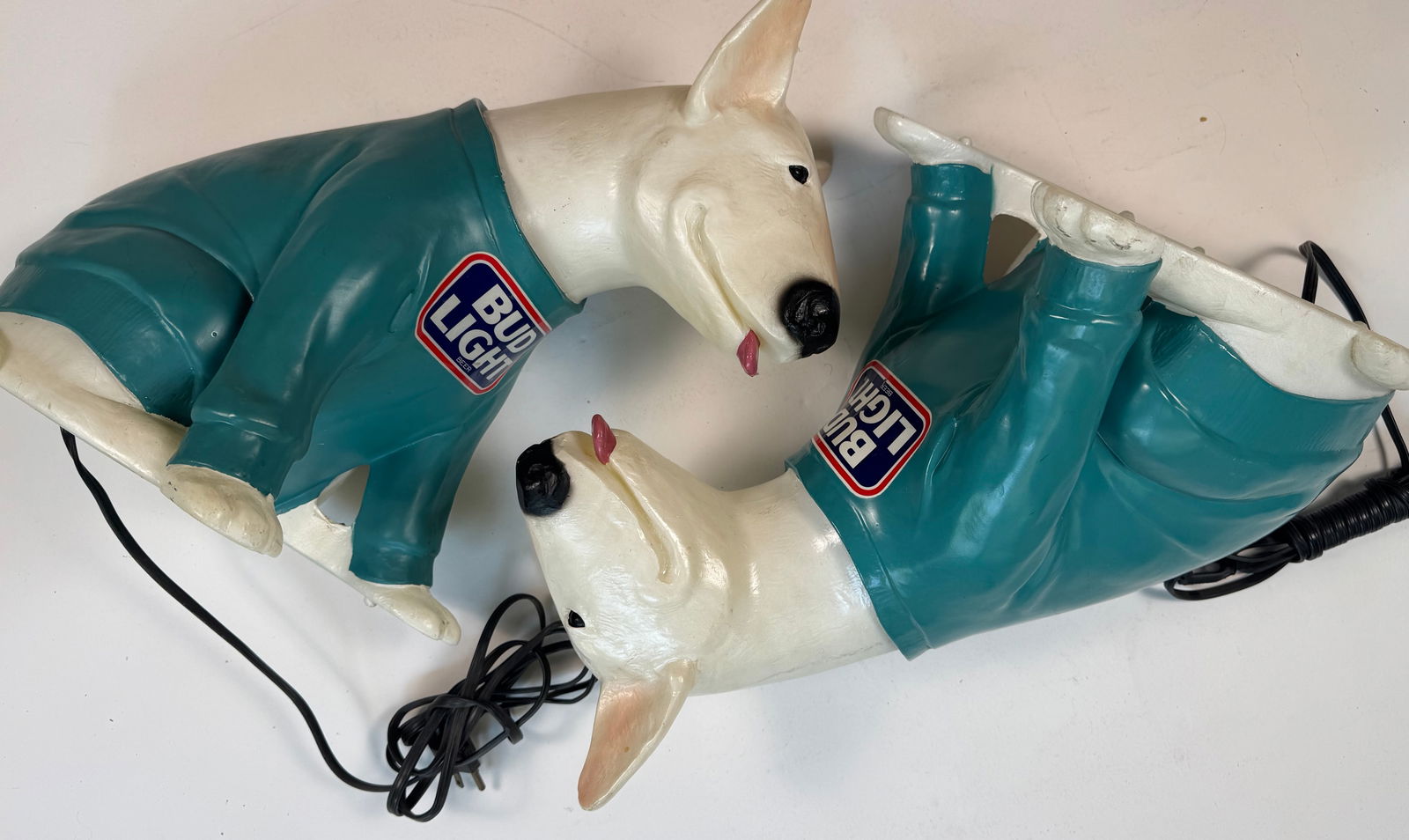 Lot of 2 Working Bud Light Spuds MacKenzie Beer Lamps Vintage 1988 (1 of 6)
