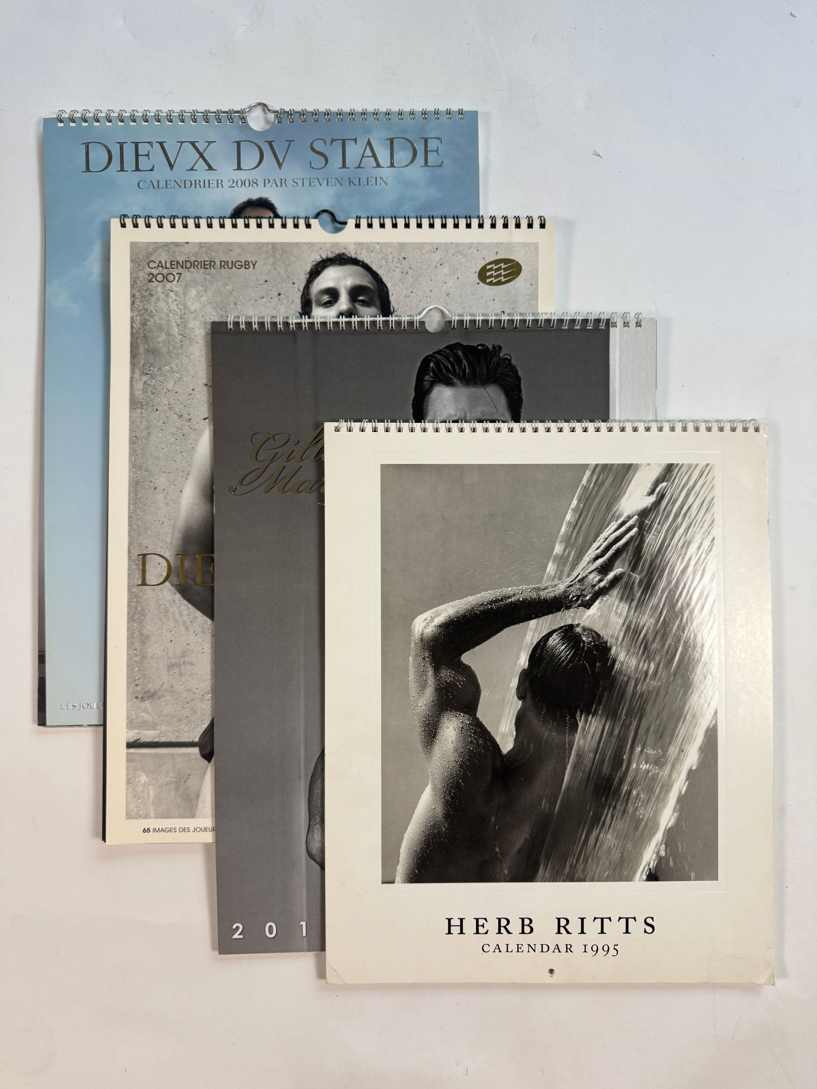 Lot of 4 Gay Interest Nude Male Calendars Herb Ritts Gilles Marina Diex Du Stade: Herb Ritts 1995, Gilles Marini 2010, Diex Du Stade 2008 by Steven Klein, Diex Du Stade Rugby 2007