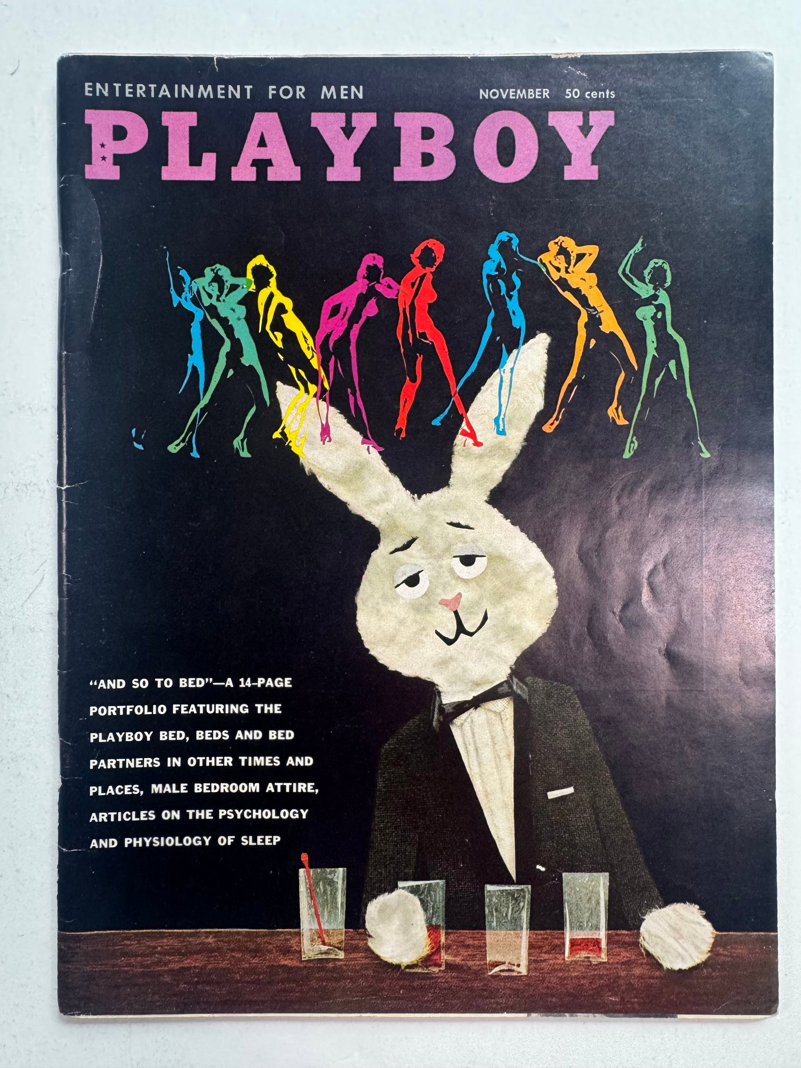 Playboy Magazine November Vintage 1959 Donna Lynn Centerfold: This November 1959 issue of Playboy magazine features Donna Lynn as the centerfold and explores the topic of Hollywood's European influence.