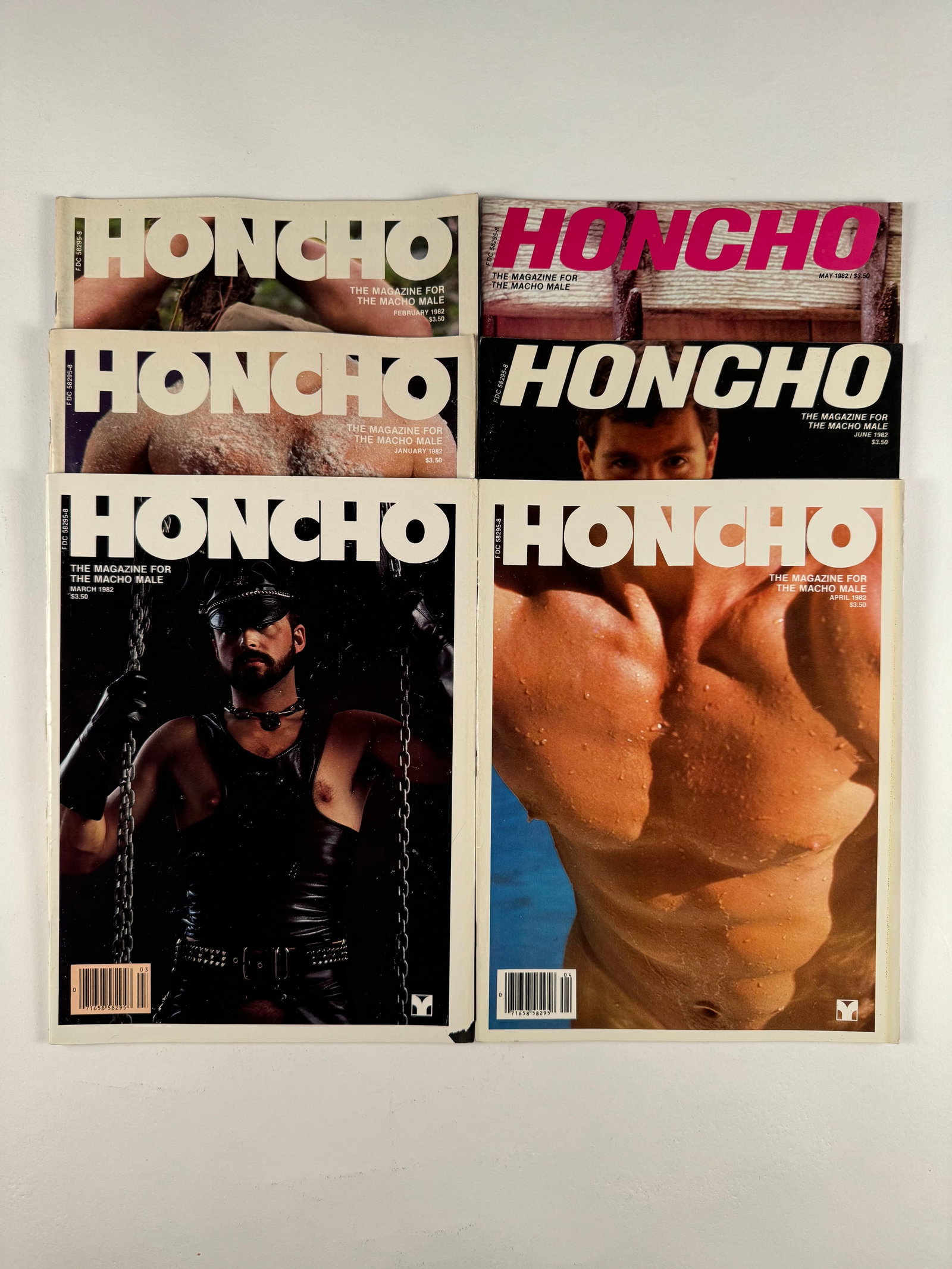 Honcho Lot of 6 from 1982 - Gay Interest Magazine: January, February, March, April, May, June 1982