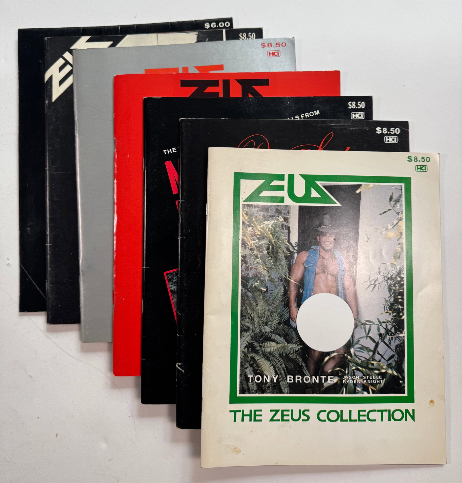 Lot of 7 Zeus Magazines - Gay Interest 1970s 1980s Cavelo Maneaters Val Martin Leo Stone: These are nearly impossible to find as they had very low circulation numbers