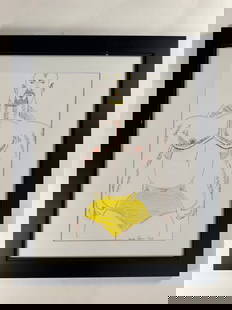 Randy Coleman 2015 Signed Pencil and Ink Drawing Mat Framed "Front View" 11x17 Gay Interest: Randy Coleman was an artist and columnist for the San Francisco Bay Times. Coleman handcrafted each of the pieces for his “SF Sketch&rdquo; column, often using just a sketchpad and pencil. He would