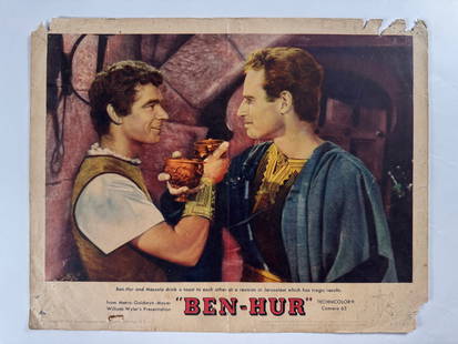 Ben Hur 1959 Original Movie Lobby Card 11x14: Ben-Hur is a 1959 American religious epic film directed by William Wyler, produced by Sam Zimbalist, and starring Charlton Heston as the title character. A remake of the 1925 silent film with a simila