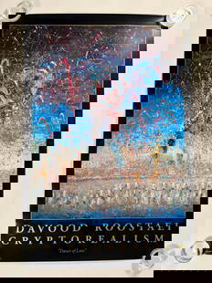 Davood Roostaei (1959-2023) "Dance of Love" 1996 Poster 24.5x36": This poster (3 of 4 in the series) was produced in 1996 by Roostaei for an exhibition in Monaco. It features Dance of Love (1995), a breathtaking painting that encapsulates the emotional intensity and
