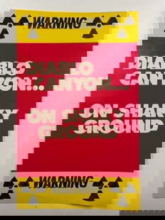 Warning Diablo Canyon On Shaky Ground Protest Poster 6 13.5x22: This poster was found on a wall at an estate sale where it had been displayed for many years. Ships flat.