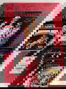 Broadway Bares Autograph Signed Poster 14x22 plus Broadway Bares Book and Playbills: The first Broadway Bares was presented in 1992 by Jerry Mitchell and the company of The Will Rogers Follies at Splash bar. Eight dancers "in rotation" on the bar raised more than $8,000. Since then, t