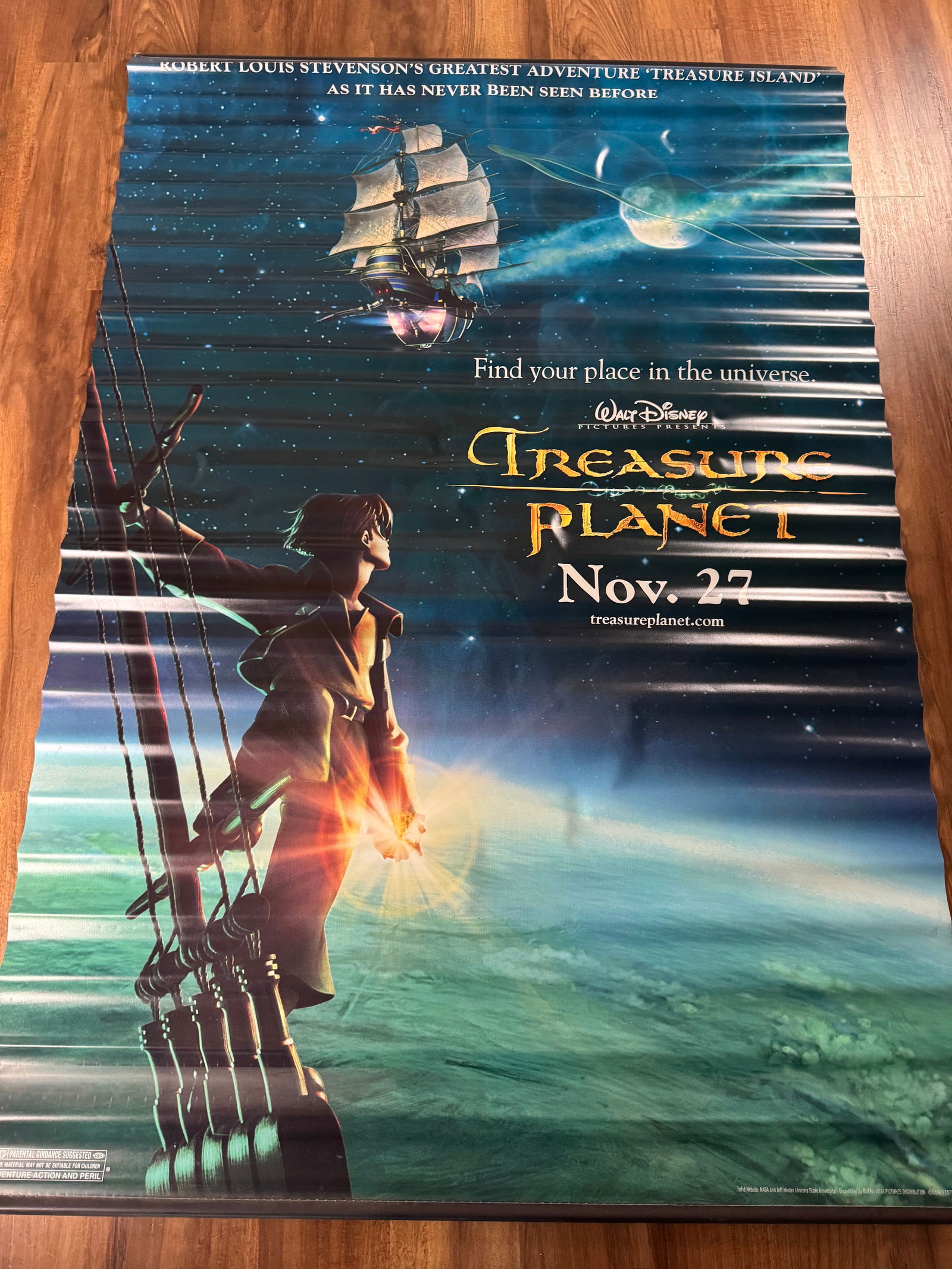 Disney's Treasure Planet 2002 Original Vinyl Movie Poster, Double-sided (1 of 2)