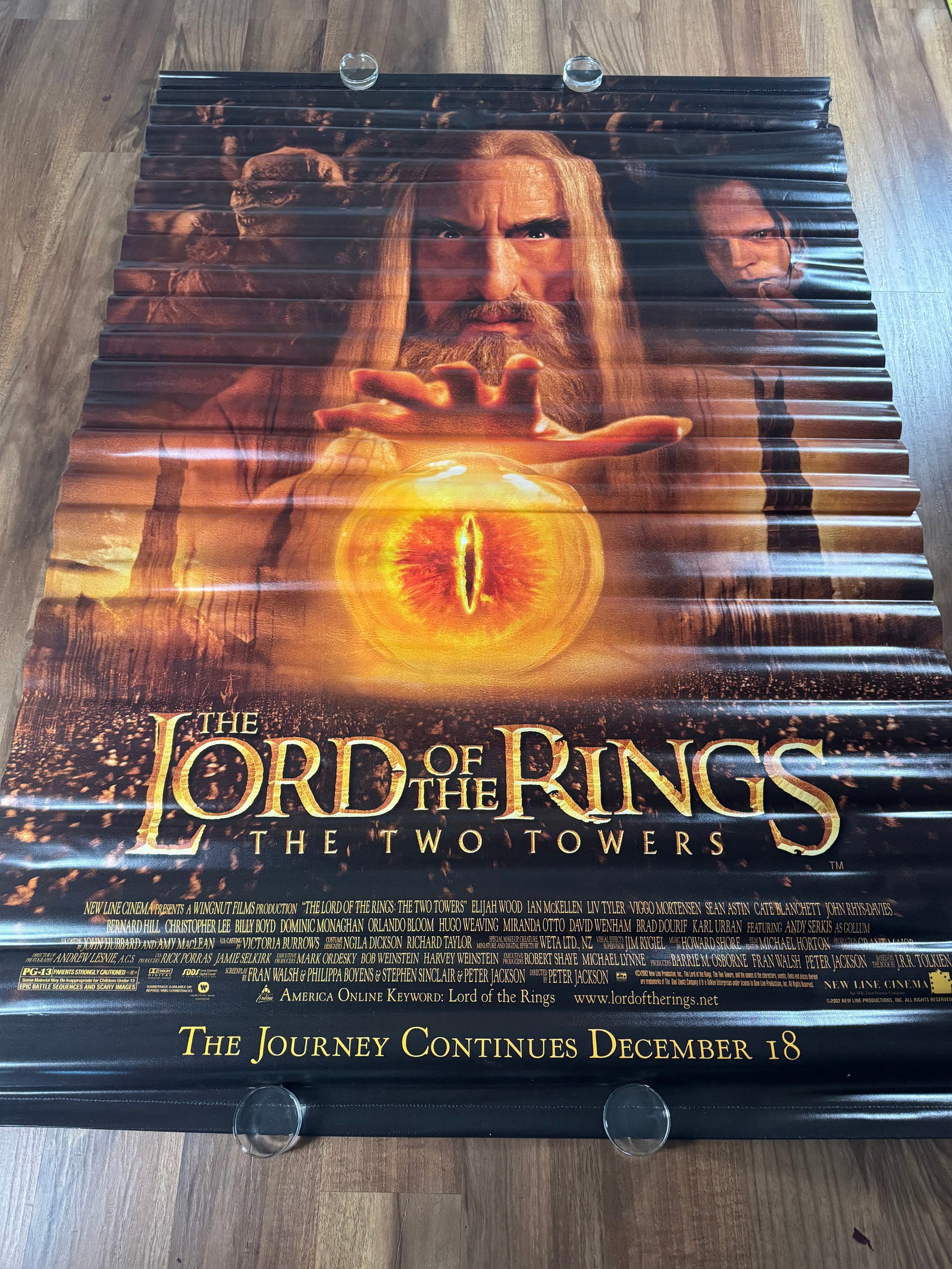 Lord of the Rings: The Two Towers 2002 Original Vinyl Movie Poster, Style C with Ian McCellan, (1 of 2)