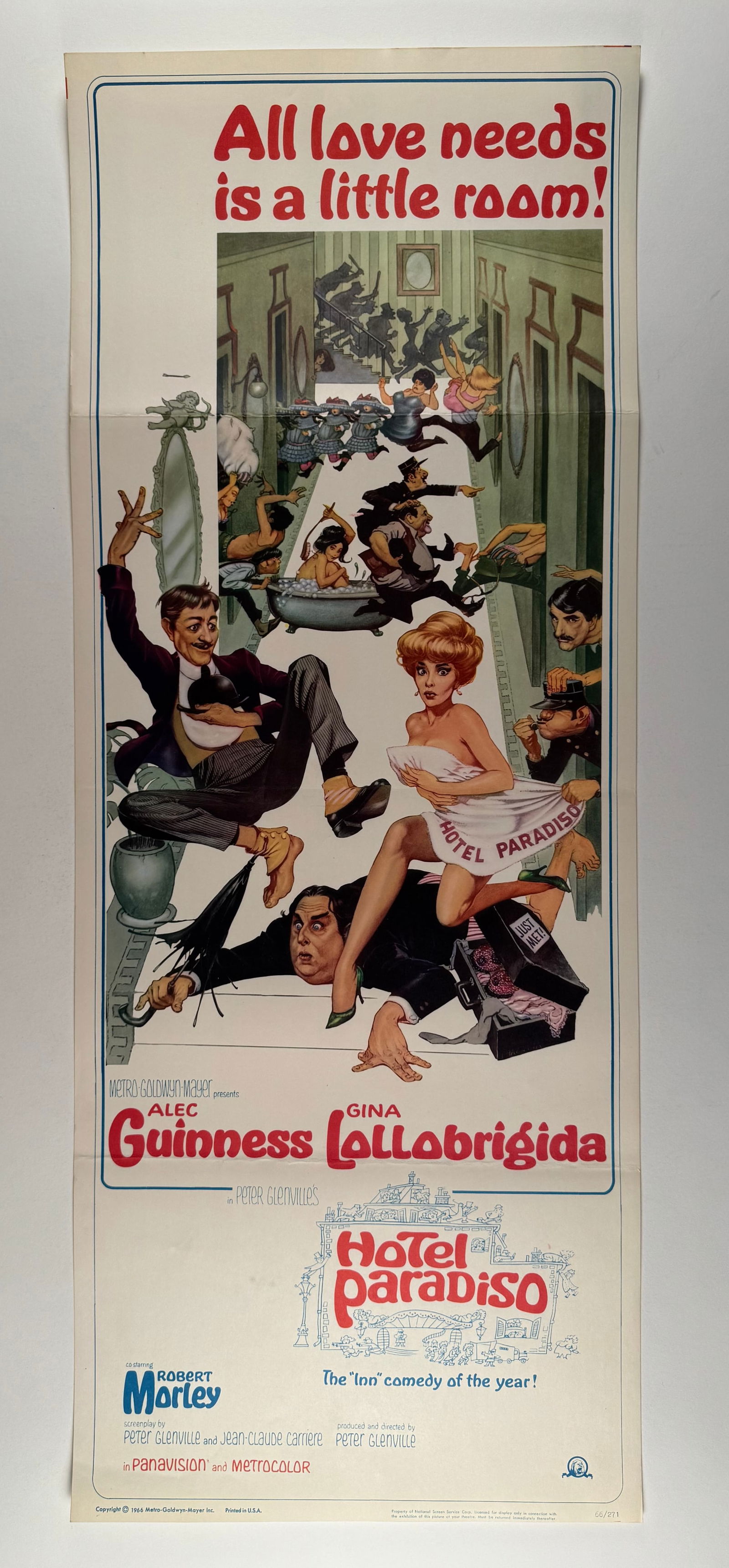 Hotel Paradiso 1966 Vintage Movie Insert 14x36 Poster Alec Guinness (1 of 5)