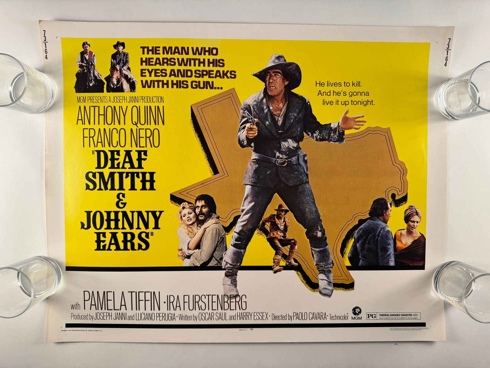 Deaf Smith and Johnny Ears Vintage Half Sheet Movie Poster Anthony Quinn 28x22 (1 of 6)