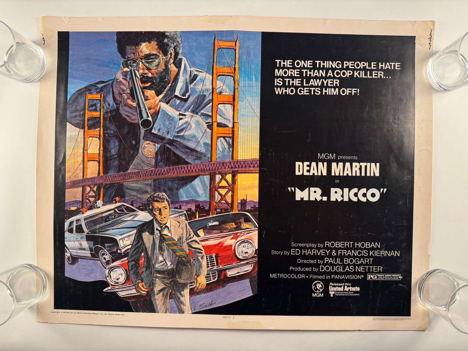Mr. Ricco Vintage Half Sheet Movie Poster Dean Martin Crime Drama 28x22 (1 of 6)