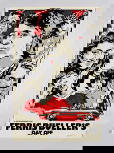 Ferris Bueller's Day Off by Joshua Budich Original Design Poster, Signed and Numbered 90/100,: This is the very rare and sought after Ferris Bueller's Day Off design poster signed by Joshua Budich. We believe this is the only one available online. eMovieposters has only had two in history!