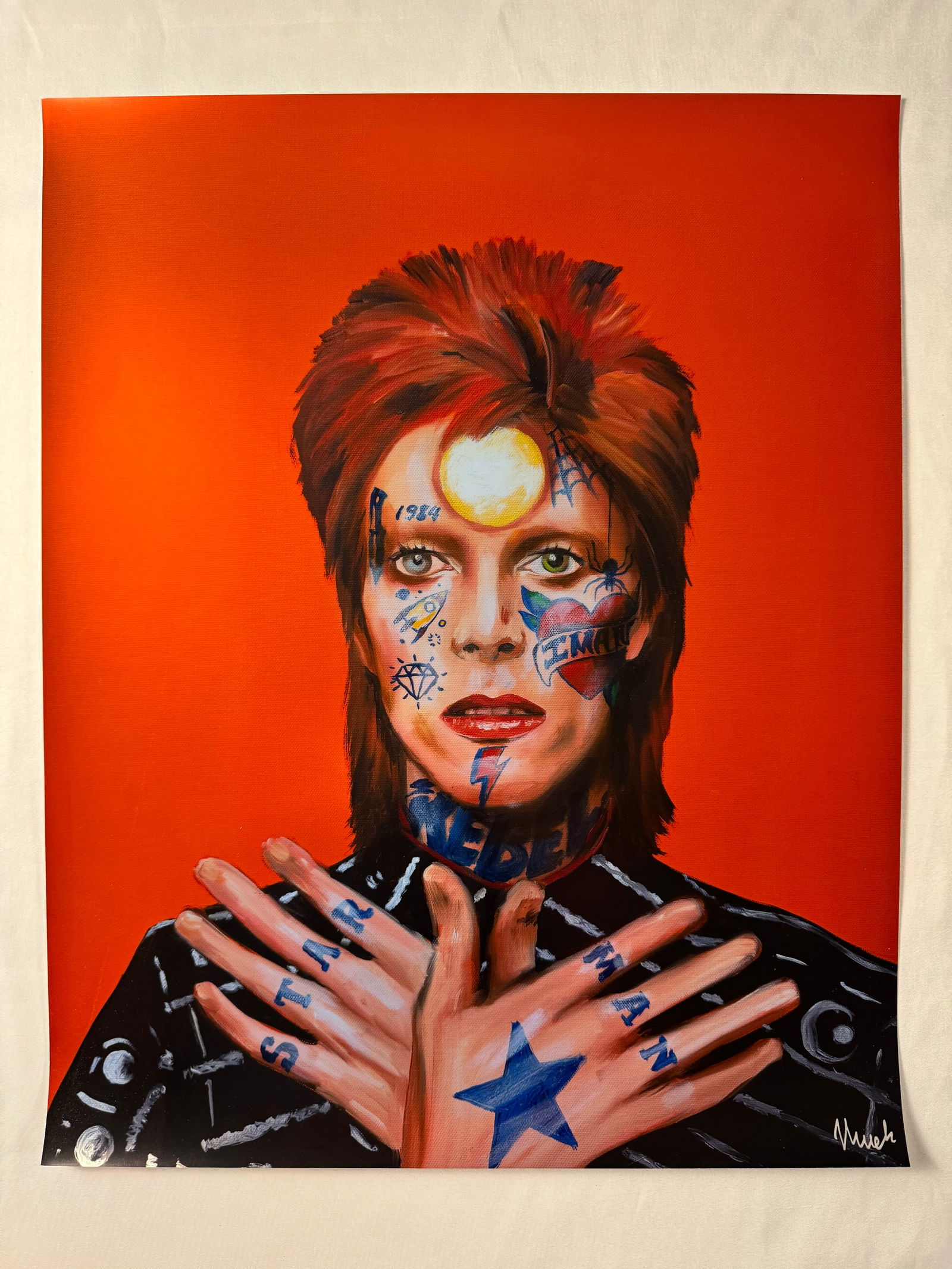 David Bowie by Jules Muck Original Limited Edition Signed Print, 16"x20" (1 of 3)