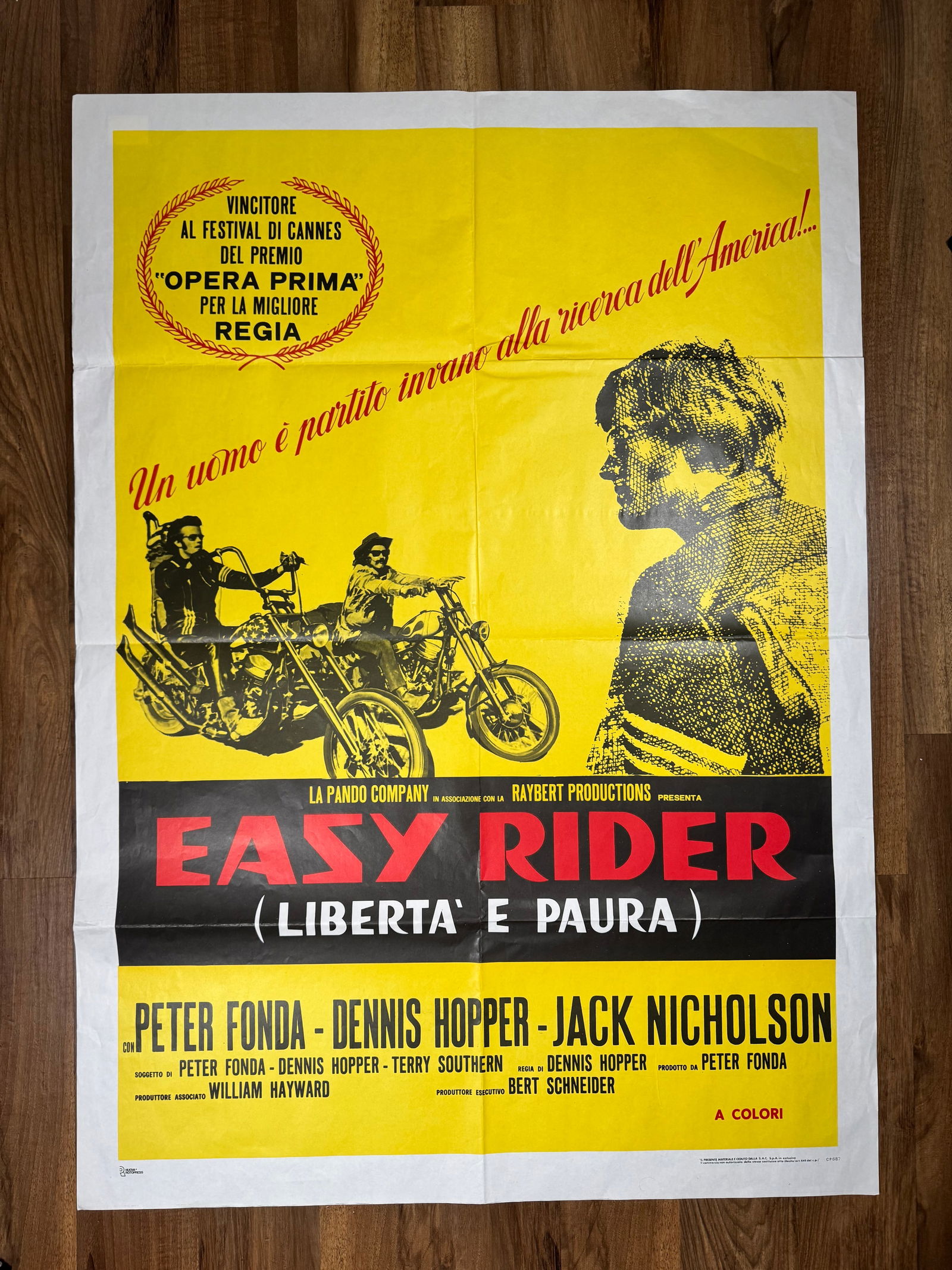 Easy Rider Original RR80s 2 Fogli Italian 1P Movie Poster 39"x55" Peter Fonda Dennis Hopper (1 of 4)